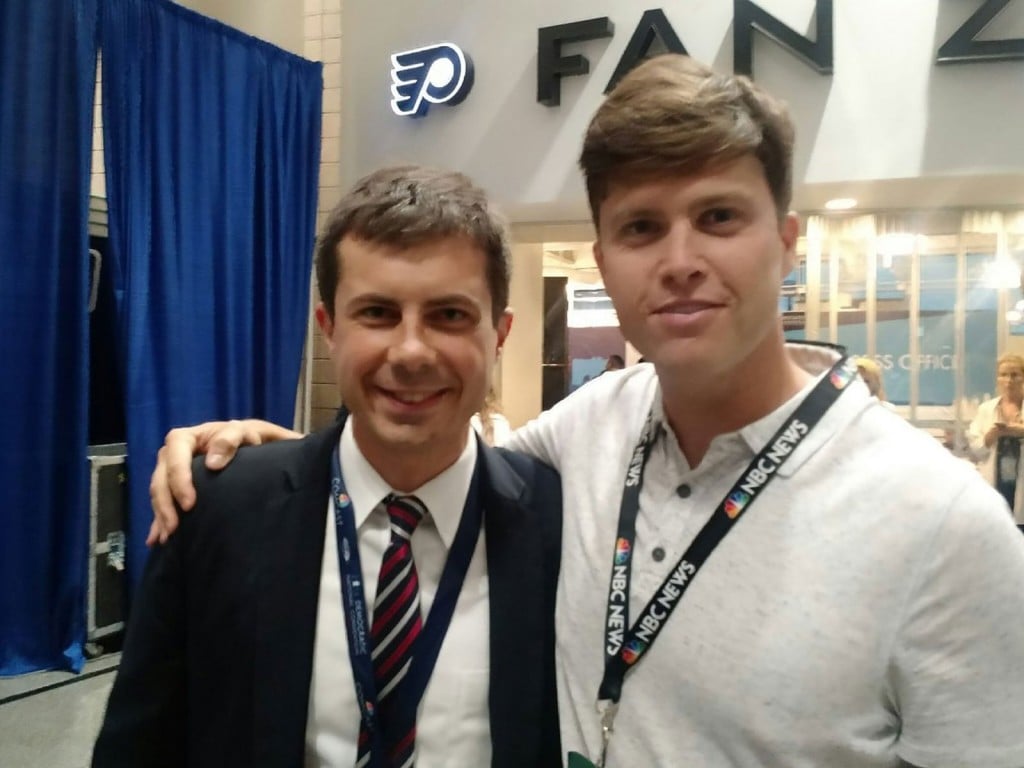 Pete Buttigieg and Colin Jost crossing paths 15 years later