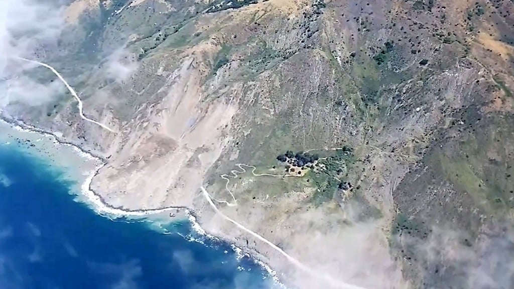 Landslide buries California’s scenic highway in Big Sur