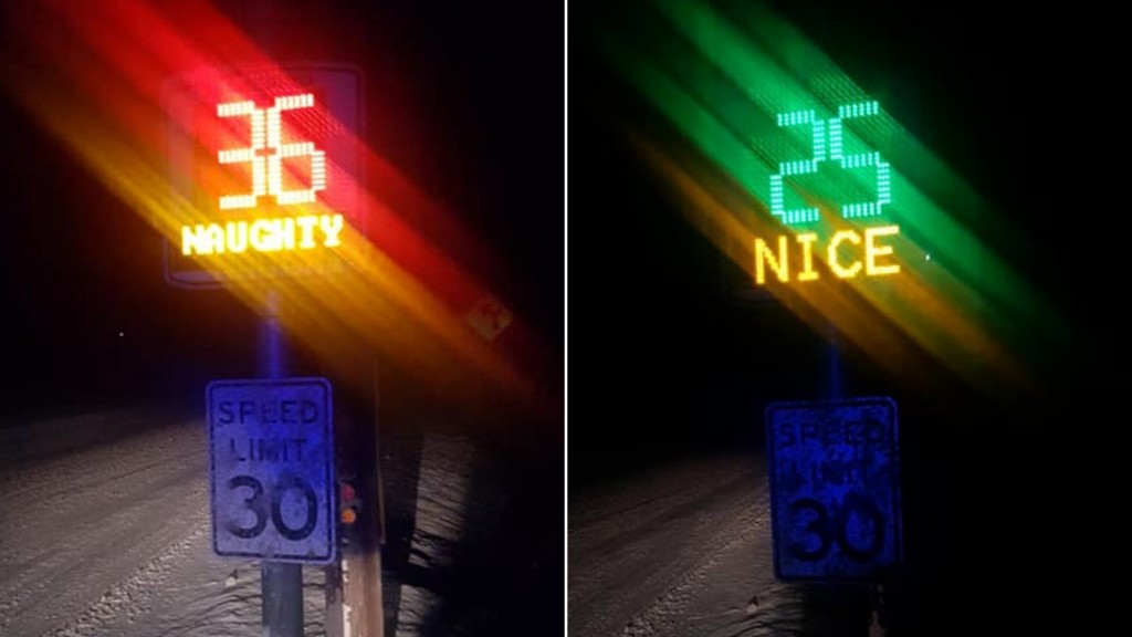 Vermont town’s speed signs tell drivers if they’re ‘naughty’ or ‘nice’