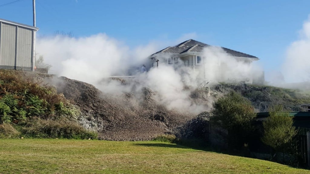 New Zealand family forced to flee as bubbling mud pool appears in garden
