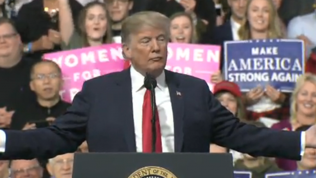 Trump touts GOP candidate — and talks drug dealers, 2020 and Oprah in whirlwind rally