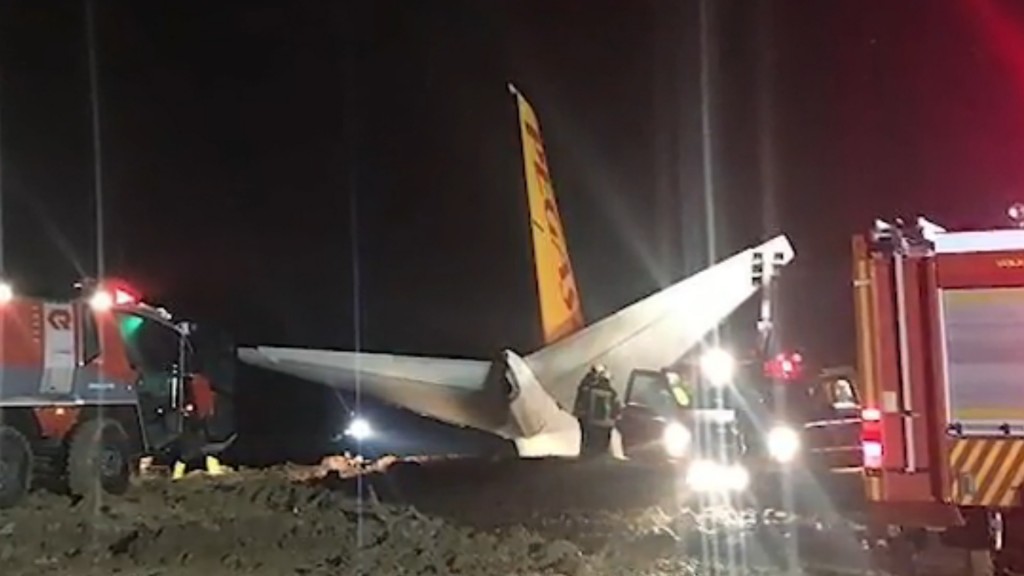 Turkish passenger jet nearly ends up in Black Sea after skidding off runway