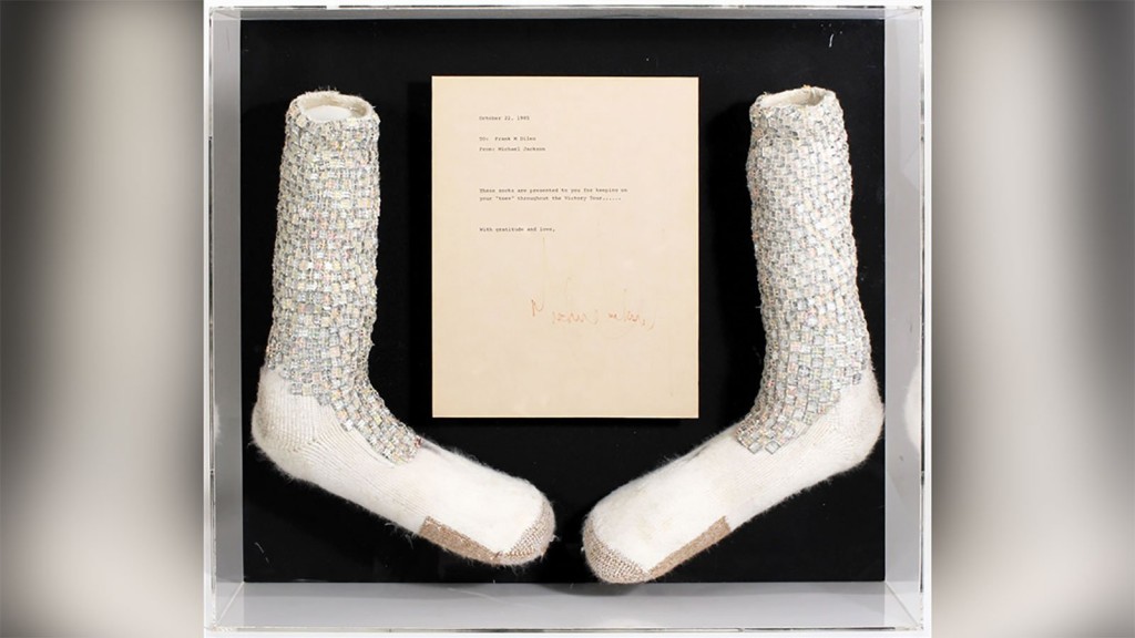 Michael Jackson moonwalk socks up for auction