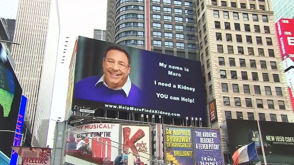 Man uses Times Square billboard to find kidney donor