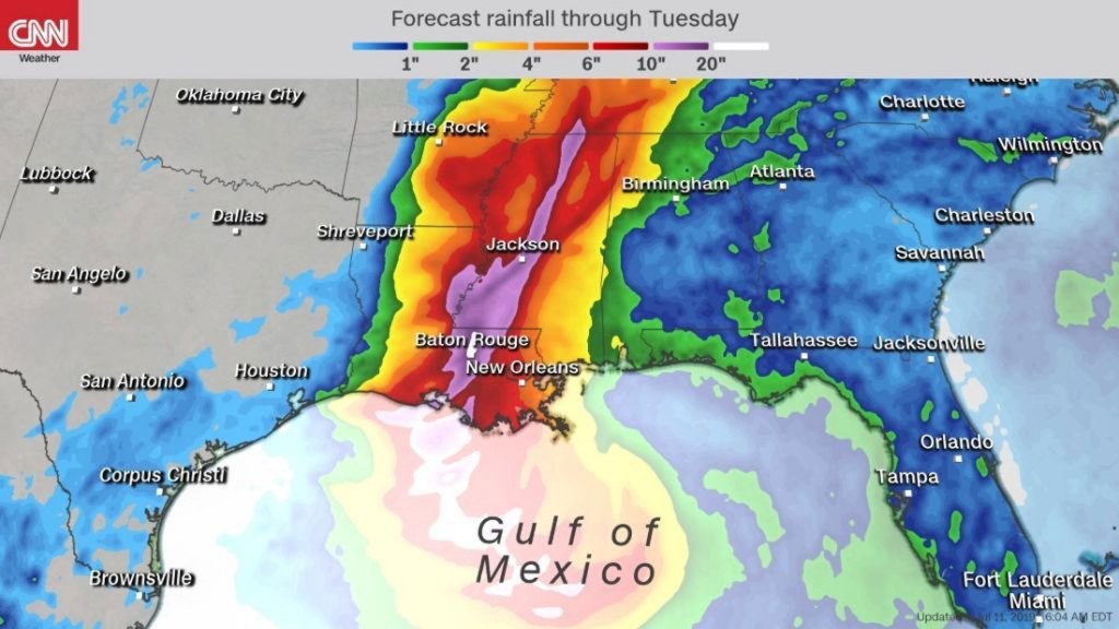 Louisiana residents evacuate as Tropical Storm Barry develops in the Gulf, threatening more epic