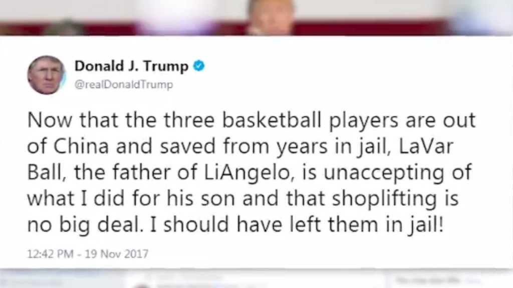 Trump to LaVar Ball: ‘I should have left them in jail!’