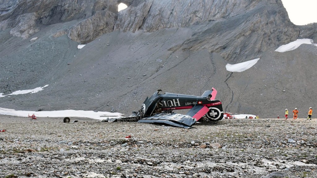 Vintage plane crash in Swiss Alps kills all 20 people on board