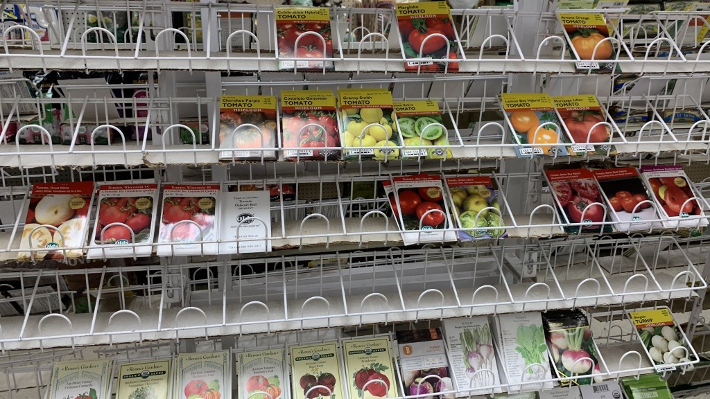 Seed rack at Northwest Seed and Pet Cropped