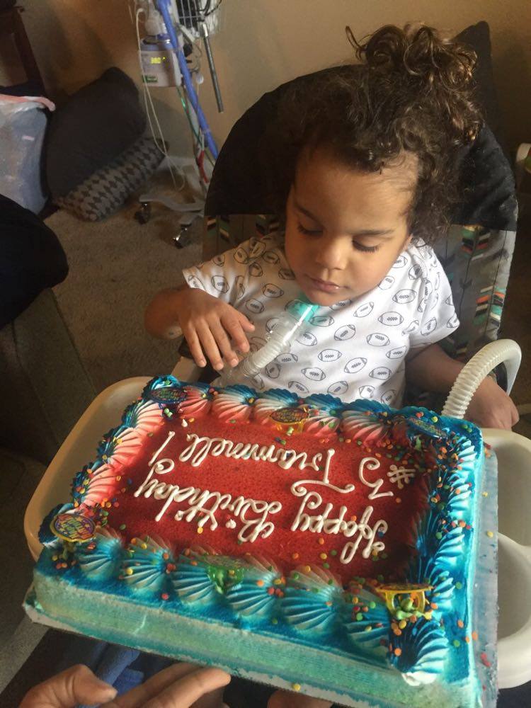 Trammell Celebrates 3rd Birthday With Cake