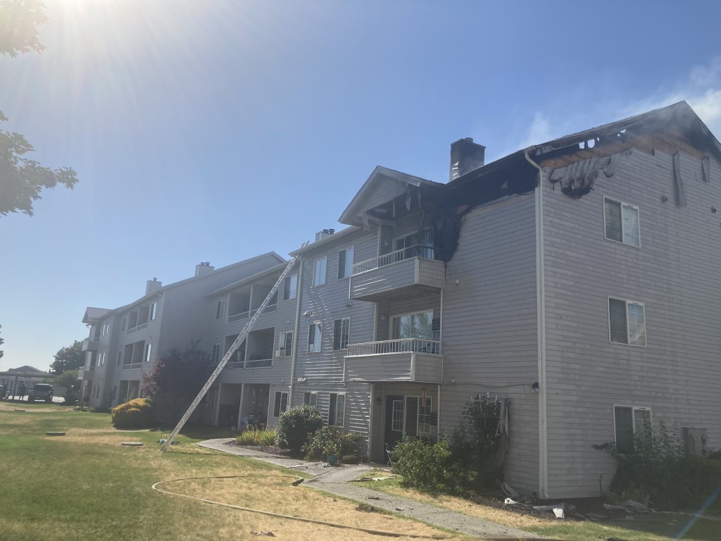 Families have to find a new home after a fire tears through an apartment.