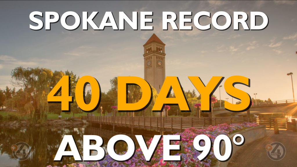 Spokane record 90 degree days 2021
