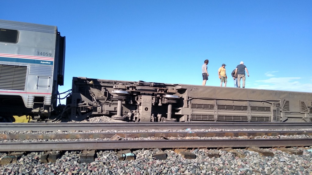 Derailed Amtrak Empire Builder Train In North Montana