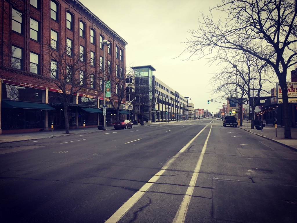 Spokane streets, during the pandemic