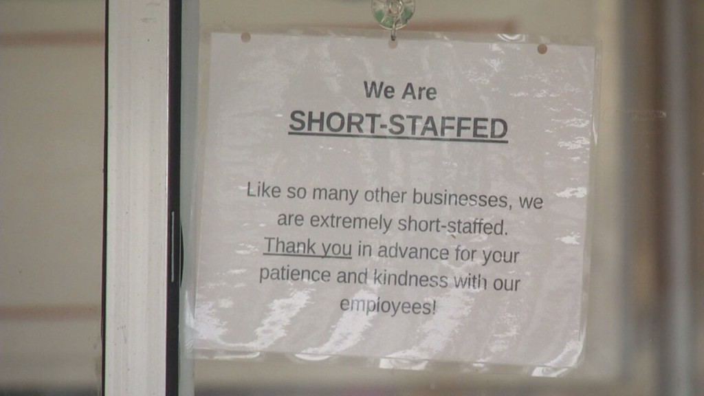 Short Staffed Sign At Dicks Burgers