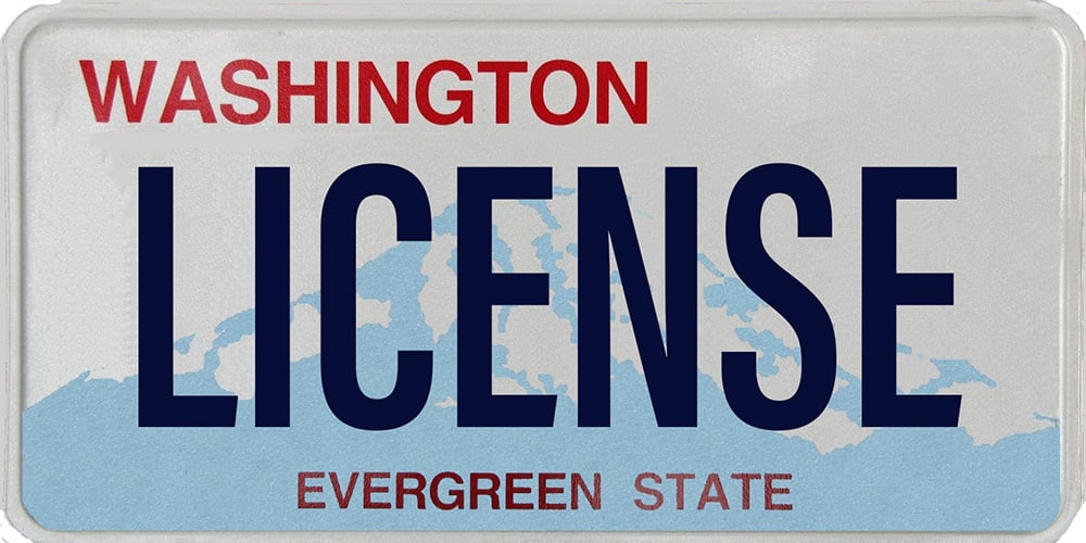 Washington License Plate Example