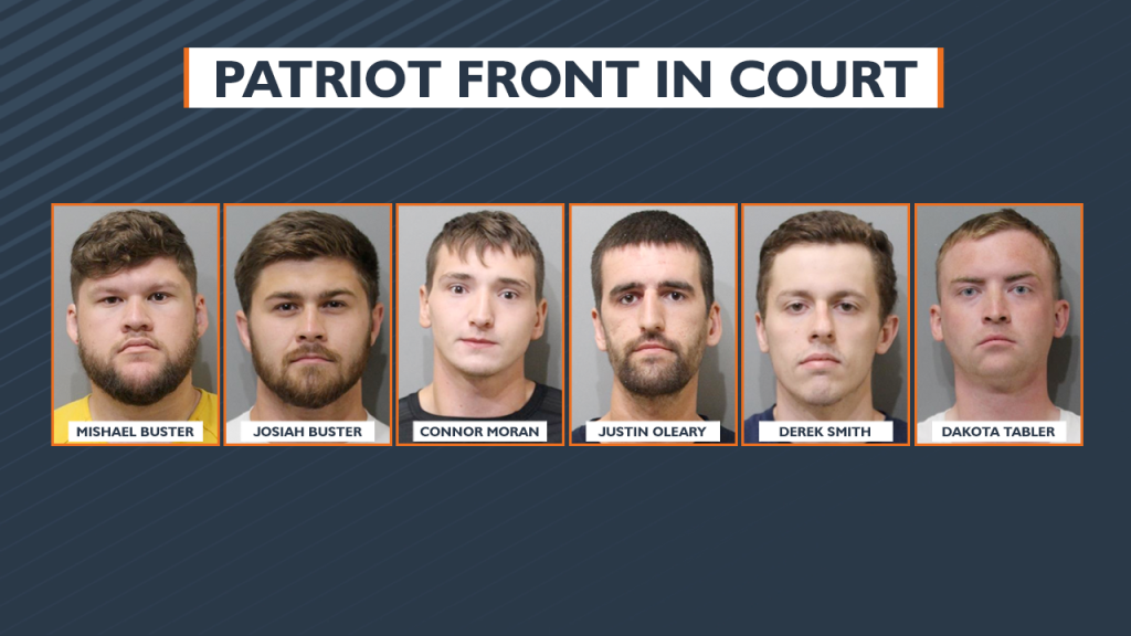 Patriot Front members appearing in court