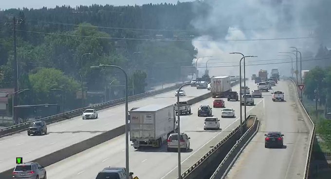 brush fire on I-90
