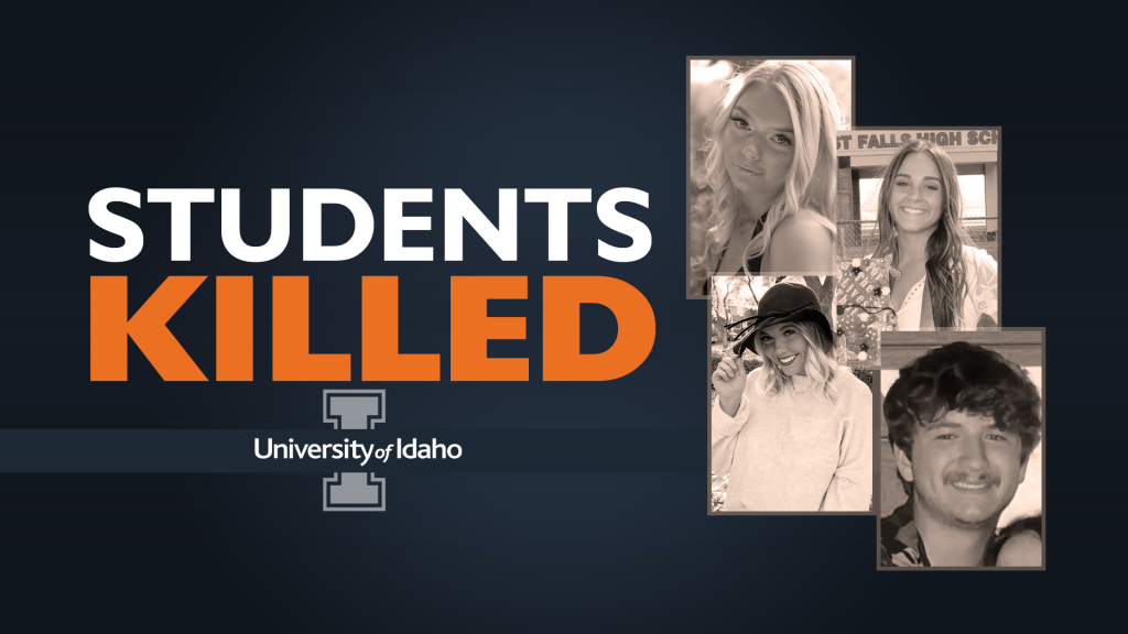 Graphic showing pictures of the 4 University of Idaho students killed at a home in Moscow, Idaho in November