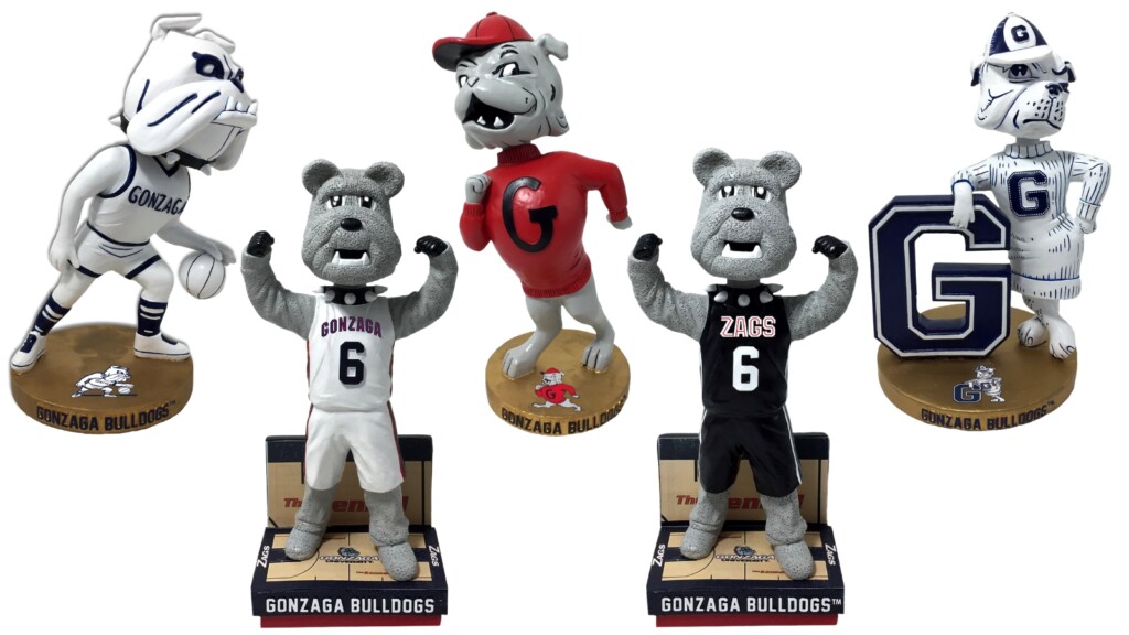 All 5 Gonzaga Bulldogs Bobbleheads