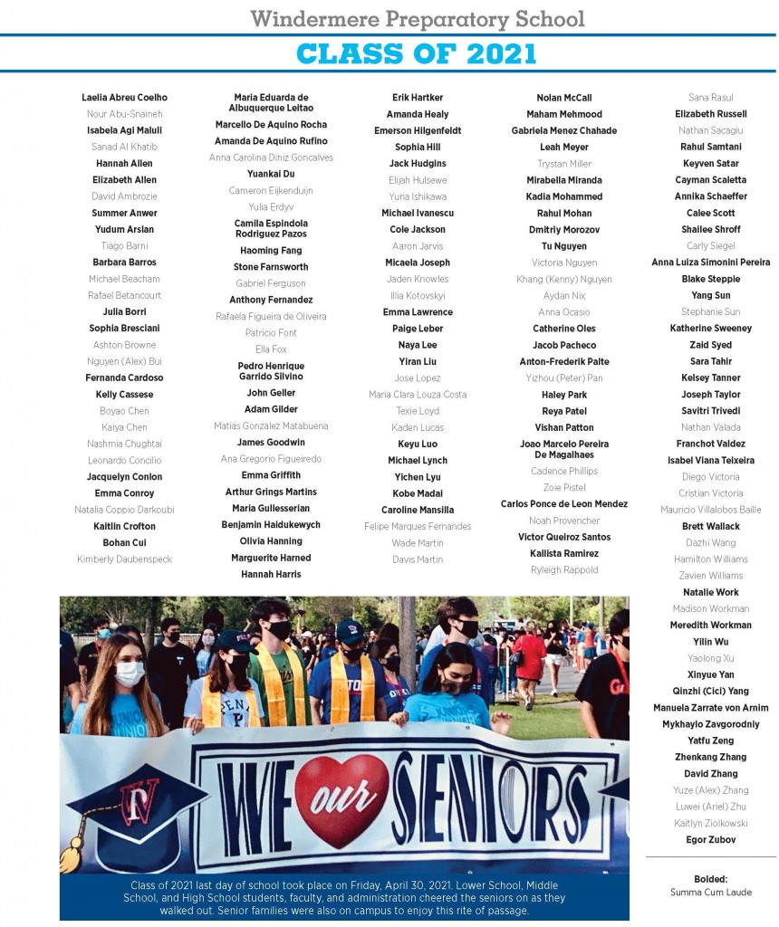 Windermere Preparatory School: Class of 2021 - Orlando Magazine