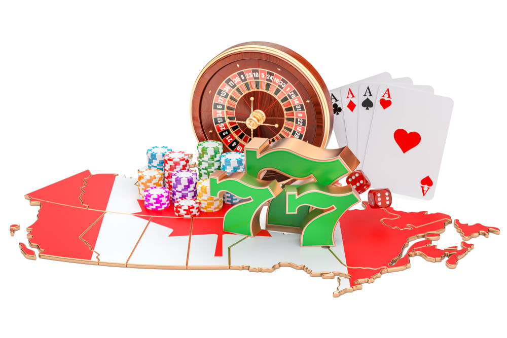 Casino,and,gambling,industry,in,the,canada,concept,,3d,rendering