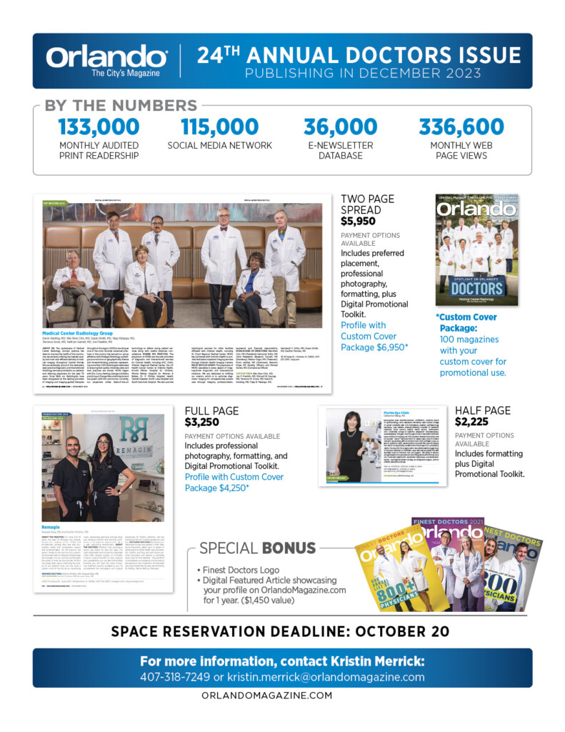 2024 Doctors Issue Advertising Opportunities Available Orlando Magazine