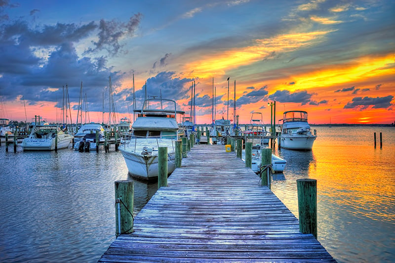 Sunset At The Dock In St Lucie River Stuart