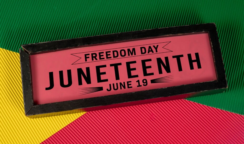 Freedom,day,juneteenth,celebrating,theme,with,text.