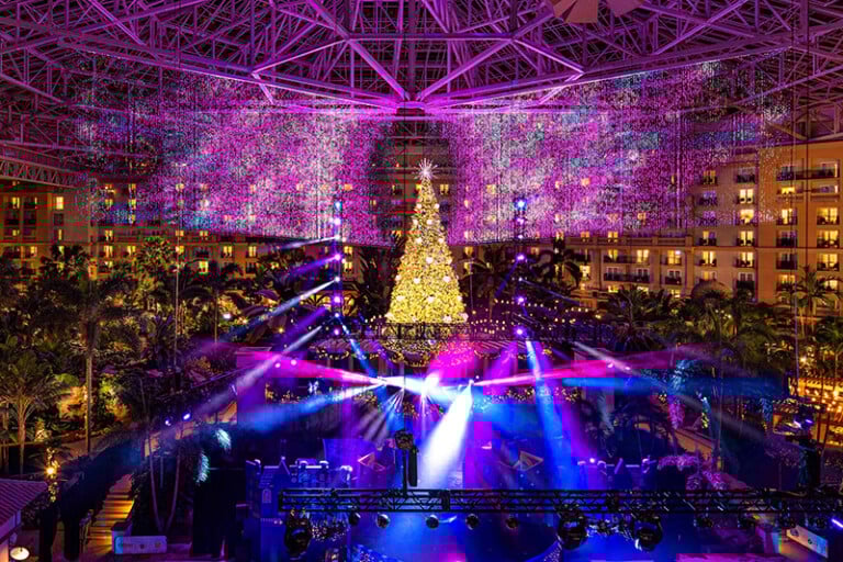 Atrium Christmas Tree Led Curtains Gaylord Palms