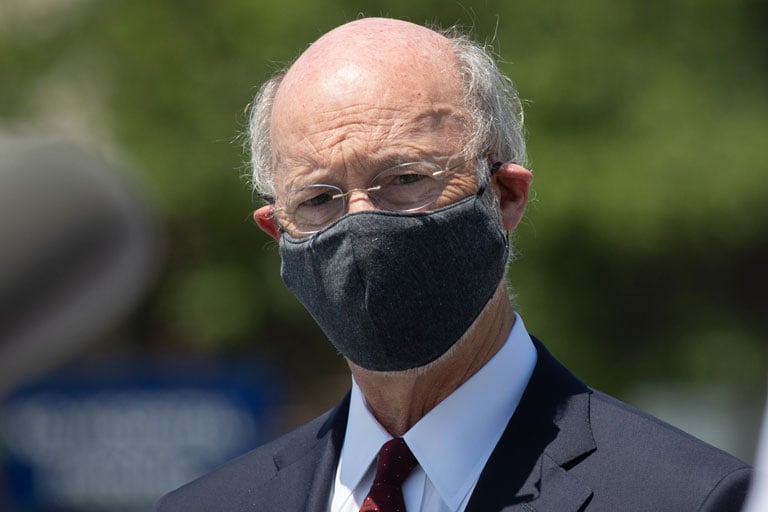 Governor Wolf Wearing A Mask Outside
