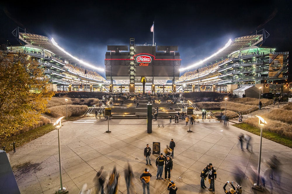 People Rush Into Heinz Field Before A Pittsburgh Steelers Game