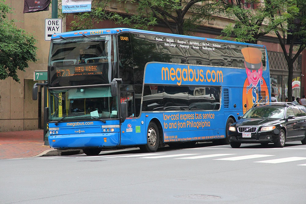 Philadelphia,,usa, ,june,11,,2013:,people,ride,megabus,coach