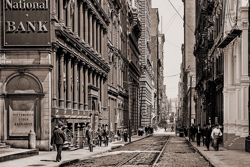 Fourth Avenue Crowded Street Circa 1905
