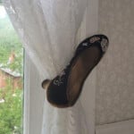 Pink Bath Curtain Tie Back Shoe