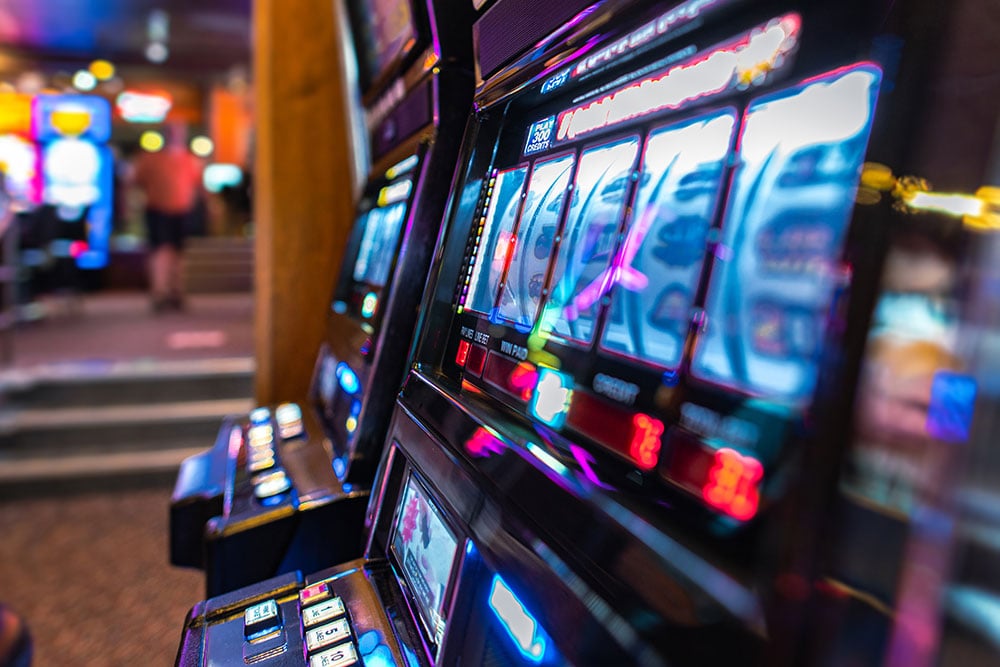 Slot Machines Inside Casino Adobe Stock
