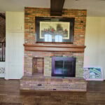 Family Room Log Burning Fireplace