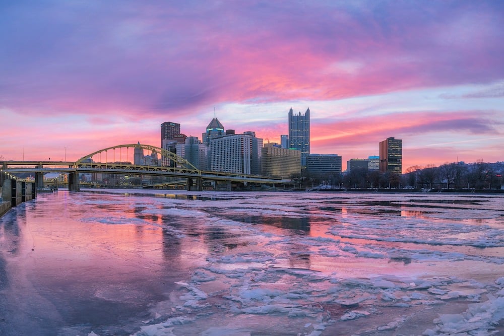 Ice Allegheny Winter Sunrise