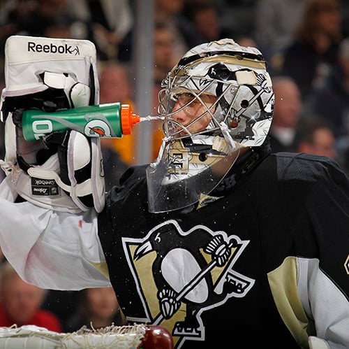 Marc-Andre Fleury has home and away masks - PensBurgh