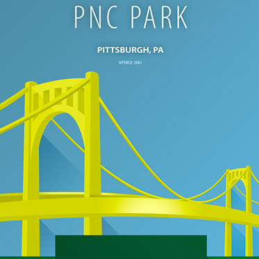 Vintage Inspired Pittsburgh Travel Poster PNC Park / the 