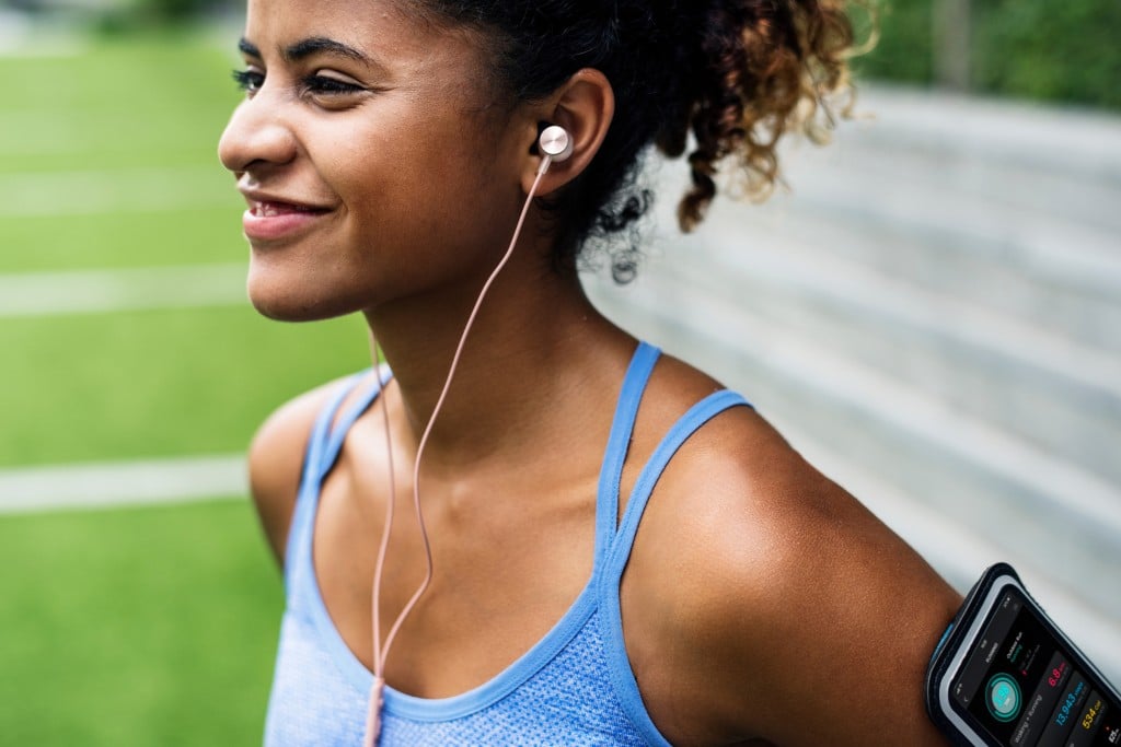 exercise with ear buds