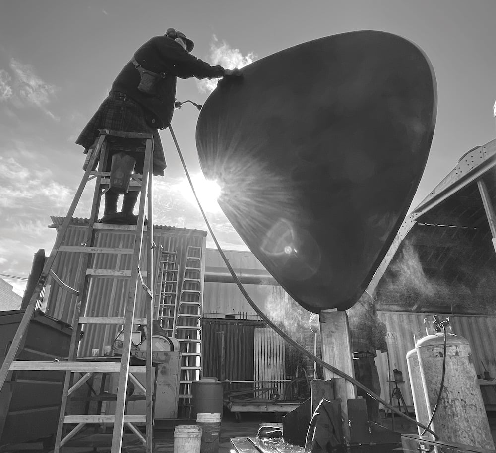 Cash's Pick No. 1 by Adan Romo being fabricated to honor Johnny Cash