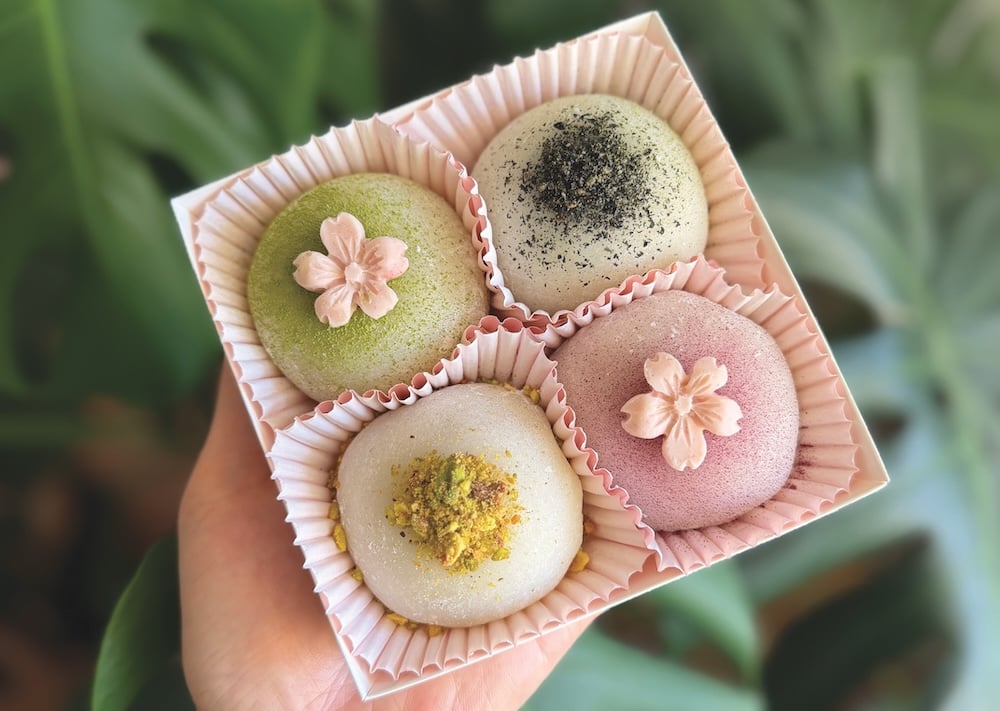 A 4-piece mix-and-match box of mochi from Sugar Flour and Milk