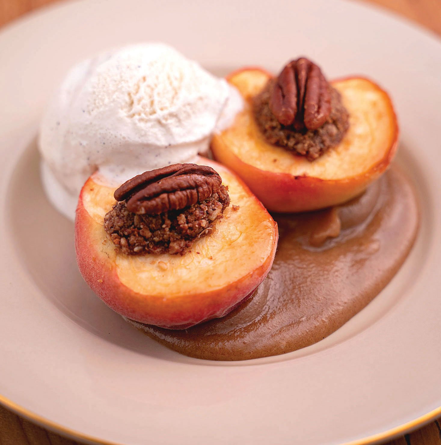 Garden Recipe PecanStuffed Baked Peaches San Diego Home/Garden