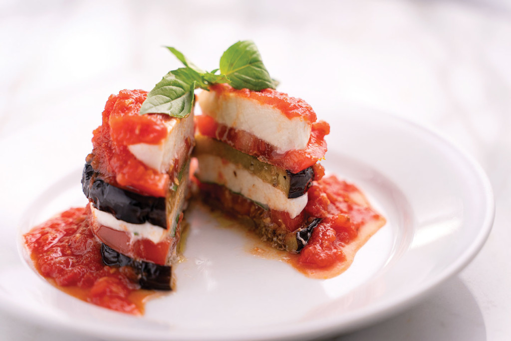 Garden Recipe Tomato Eggplant Mozzarella Stack San Diego Home/Garden