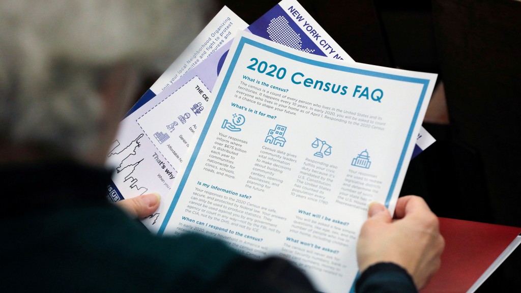 A Person Holds Census Information At An Event Where U.s. Rep. Alexandria Ocasio Cortez (d Ny) Spoke At A Census Town Hall At The Louis Armstrong Middle School In Queens, New York City