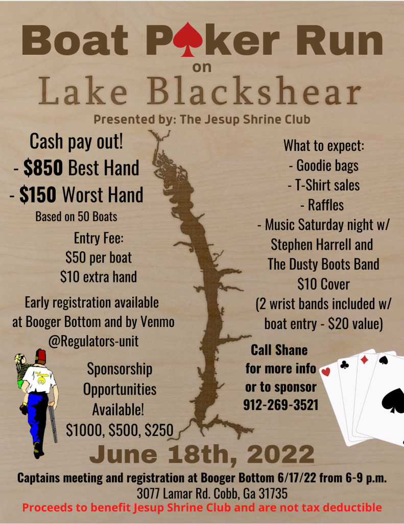 Lake Blackshear Boat Poker Run 85 X 11 In 2