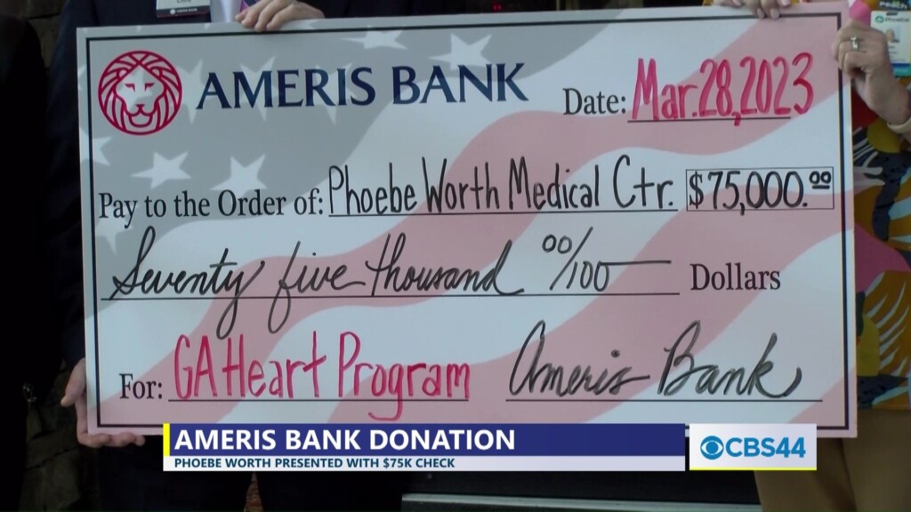 Ameris Bank Presents Check To Phoebe Worth Medical Center