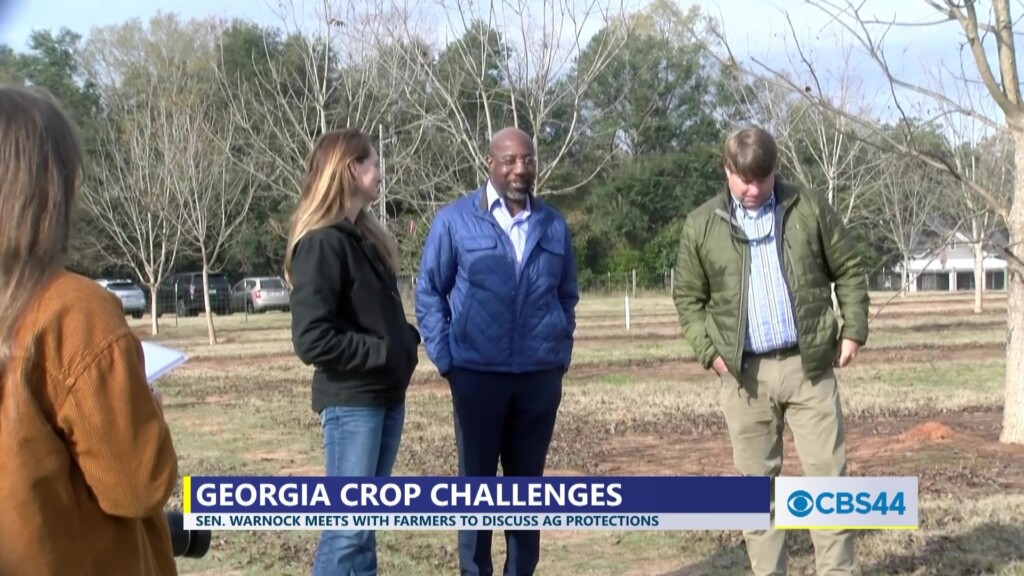 Senator Raphael Warnock Visits With Lee Co. Pecan Farmers