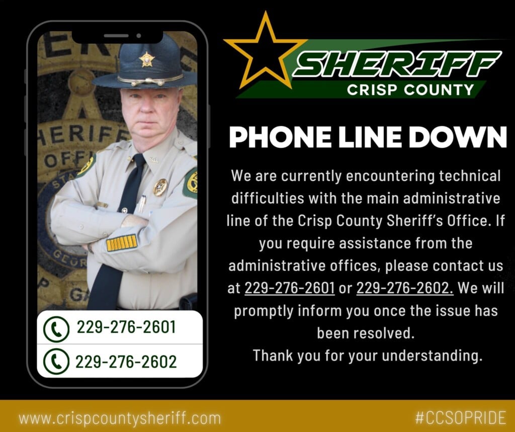 Crisp Co Sheriffs Office Administrative Phone Line Issue