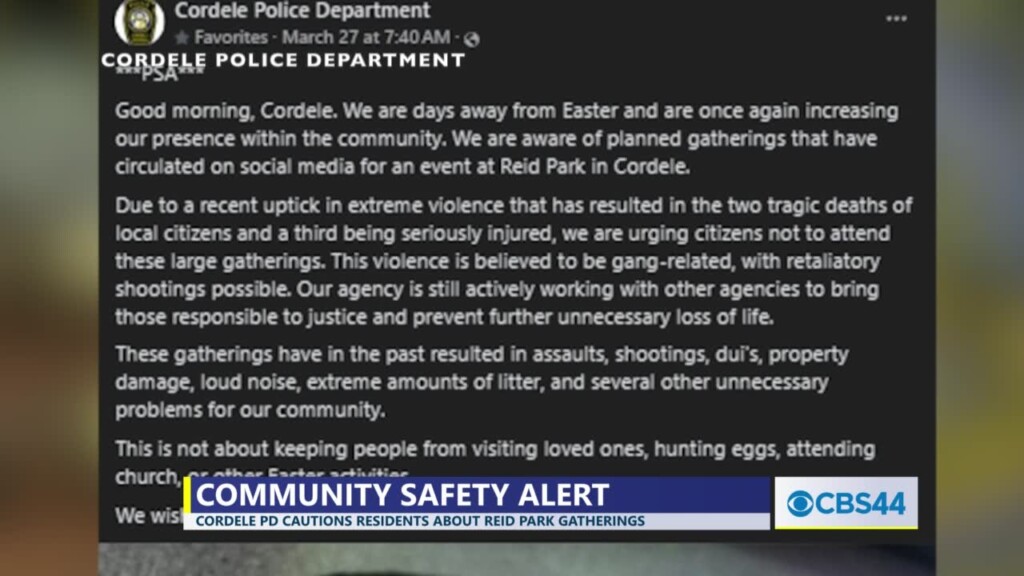 Cordele Police Sees Uptick In Violence, Urges Residents To Avoid Large Gatherings At Local Park